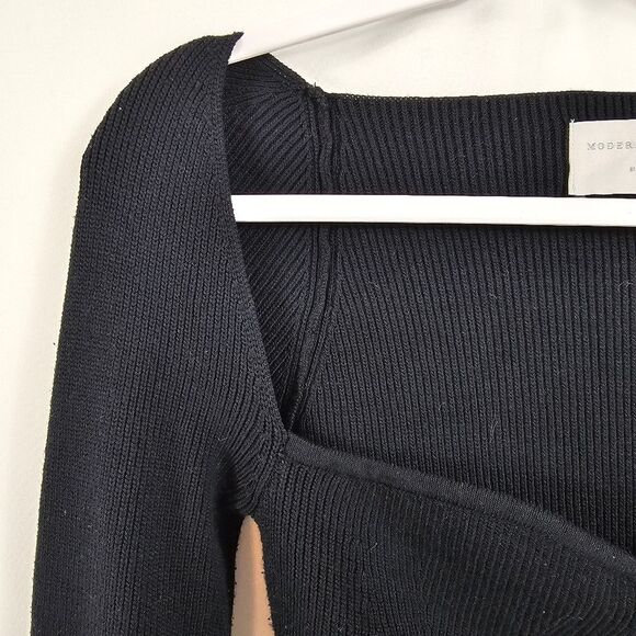 Modern Citizen Ribbed Knit Long Sleeves Sweater in Black - Size M - Picture 3 of 11